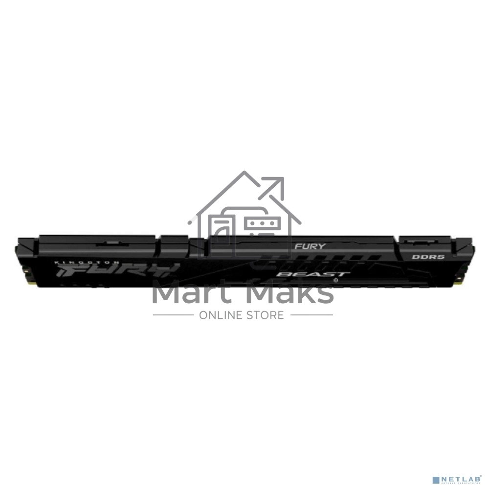 Оперативная память Kingston Fury Beast, DDR5, 16GB (1x16GB), 6000MHz, CL30, DIMM, с радиатором, черный