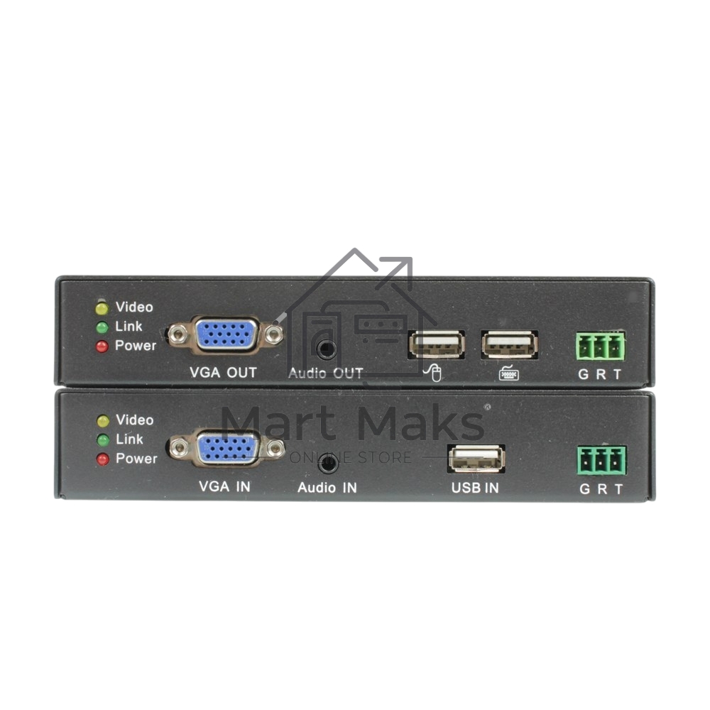 Комплект/ OSNOVO Комплект для передачи VGA, USB, RS232 и аудио по кабелю витой пары до 120м. Максимальное разрешение сигнала до 1920x1080(60Гц). Порты USB предназначены только для подключения клавиатуры и мыши