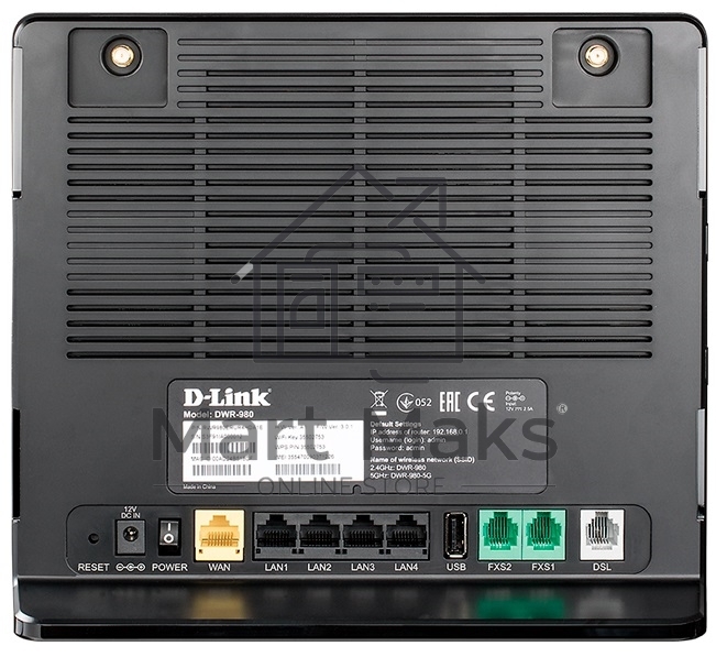 Беспроводной двухдиапазонный маршрутизатор/роутер D-Link DWR-980/4HDA1E AC1200 с поддержкой 4G LTE и VDSL2, с портами Gigabit Ethernet и 2 FXS-