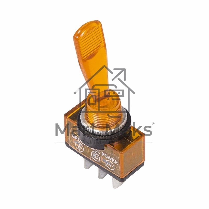 Тумблер 12V 20А (3c) ON-OFF однополюсныйс желтой подсветкойRexant