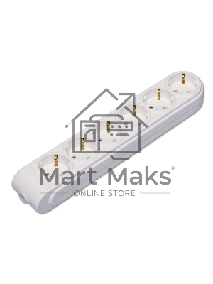 Колодка удлинителя 6-м с заземл. защ. шторки Makel N6210000