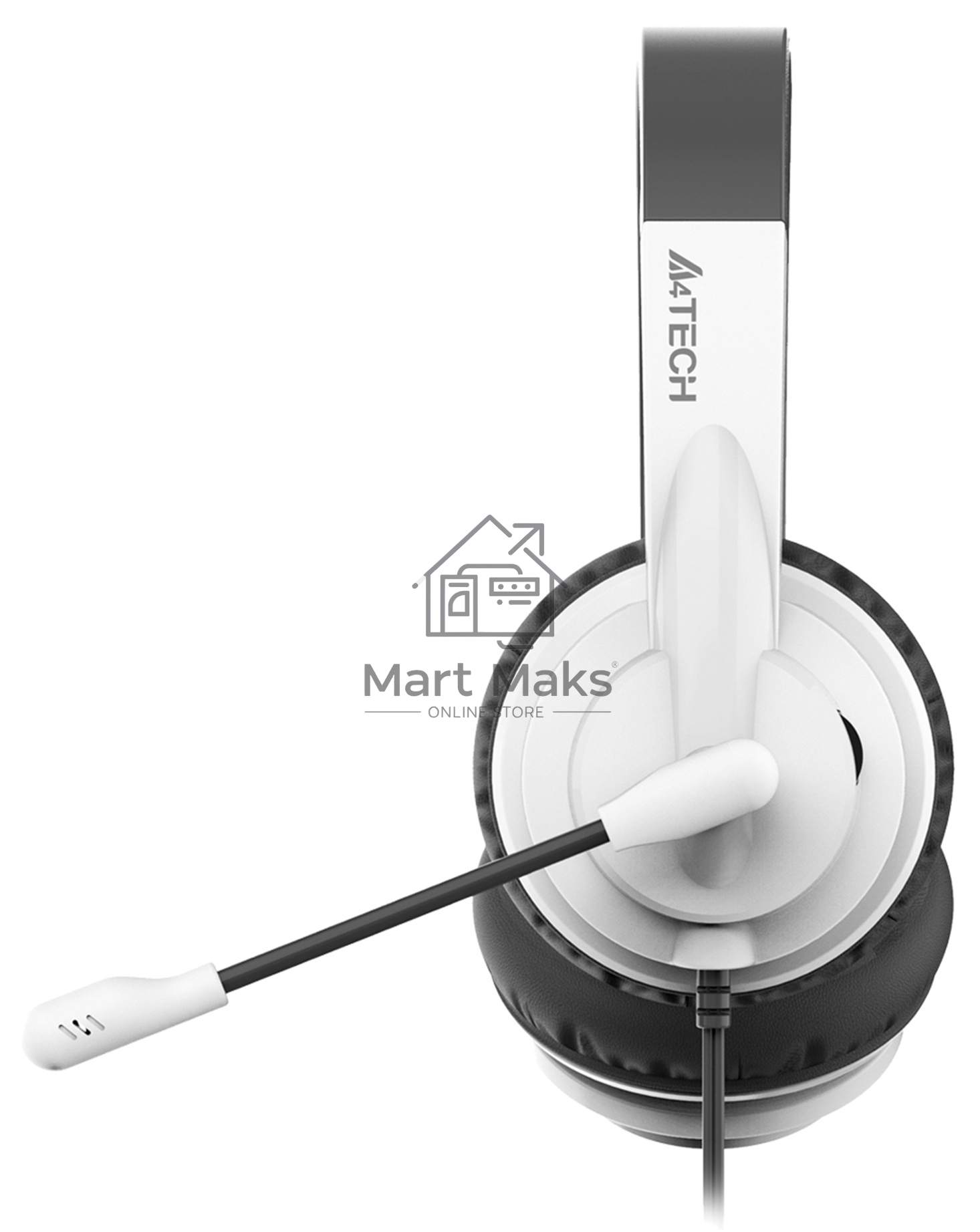Наушники с микрофоном A4Tech HU-10 черный/белый 2м накладные USB оголовье