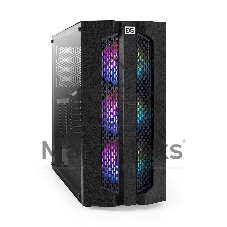 Компьютерный корпус Miditower ExeGate EVO-9205 (ATX, без БП, с окном, 1*USB+1*USB 3.0, аудио, 3 вент. 12см с RGb подсветкой)