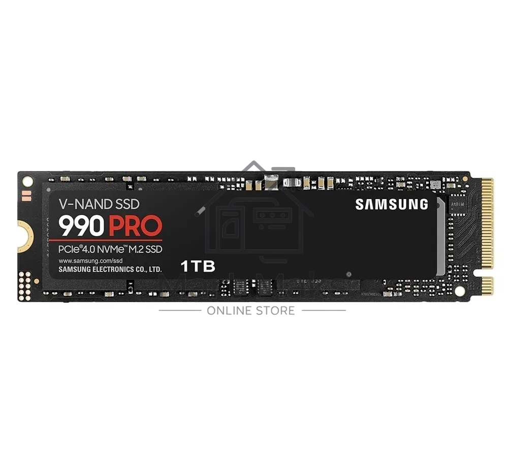 Накопитель SSD Samsung 990 PRO, 1000GB, PCIe 4.0 x4, M.2 2280, NVMe, R/W 7450/6900, с радиатором