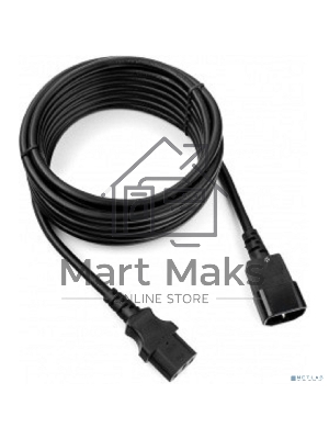 Кабель питания сист.блок-монитор Cablexpert PC-189-1-5M, 5м, C13-C14, 3x1кв.мм., черный, с заземлением