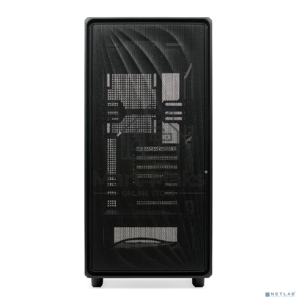 Компьютерный корпус без блока питания HSPD M510, Mesh Mid Tower, черный, TG, 0.5 SPCC, no fans ATX, mATX, mITX 180/280/160мм 1x2.5