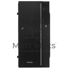 Компьютерный корпус Minitower ExeGate mEVO-9301 Black-RGb light, ATX, (600NPX), 2*USB+1*USB 3.0, HD Audio