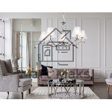 Люстра Ambrella light LH57081/5 SN/FR никель/белый матовый E14/5 max 40W D690*790