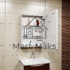 Зеркальный шкаф Bau Stil 60х80, LED подсветка, сенсор, плавное закрывание, оборачиваемый