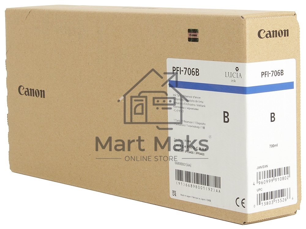 Картридж струйный Canon PFI-706 B синий для iPF8400/9400 (6689B001)