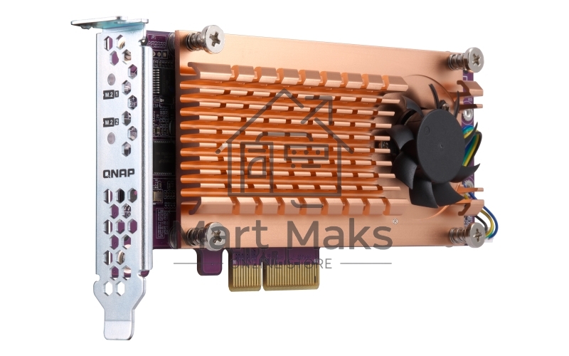 Плата расширения QNAP QM2-2S-220A Dual M.2 22110/2280 SATA SSD expansion card (PCIe Gen2 x2), Low-profile bracket pre-loaded, Low-profile flat and Full-height are bundled (shorter version to support TVS-x82/TS-x77 PCIe slot 2 & slot 3)