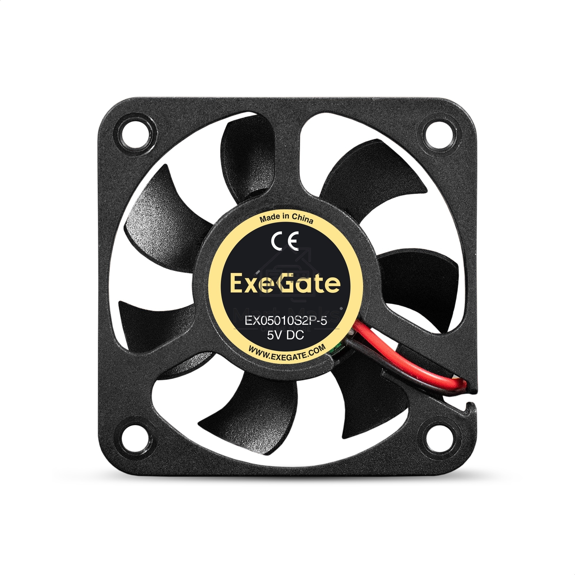 Вентилятор для корпуса ExeGate EX05010S2P-5 черный, 50 мм, 5500 об/мин, 27 дБ, 2 pin