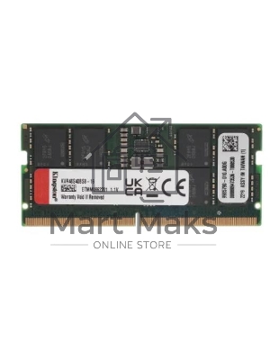Оперативная память Kingston ValueRAM, DDR5, 16Gb (1x16GB), 4800MHz, CL40, SO-DIMM