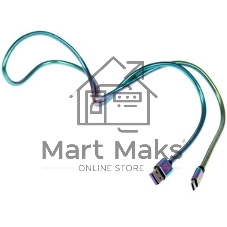 Кабель Qumo Type-С кабель, 1м, USB 2.0, 5В, 2А, 10Вт, тканевая оплетка, стальной коннектор, черный