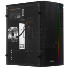 Компьютерный корпус Minitower ExeGate mEVO-9301 Black-RGb light, ATX, (600NPX), 2*USB+1*USB 3.0, HD Audio