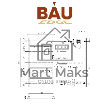 Полотенцесушитель дизайнерский электрический BAU Elite Elegant Black 80х45, подключение справа, черн