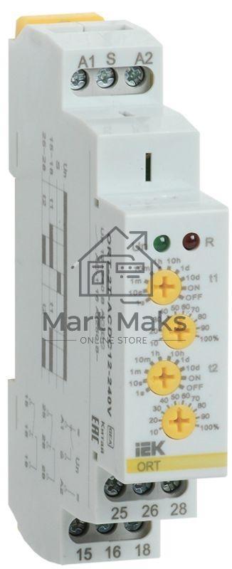 Реле времени ORT 2 конт. 2 уст. 12-240В AC/DC ИЭК ORT-2T-ACDC12-240V