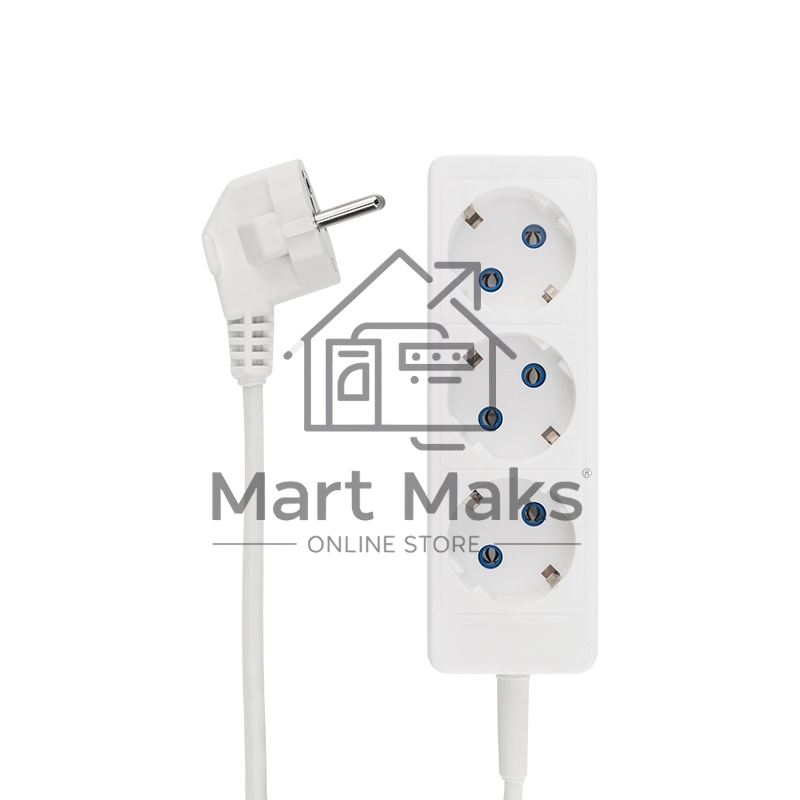Удлинитель PROconnect STANDARD 3 гнезда, 5 м, 2х0.75 мм², б/з, белый