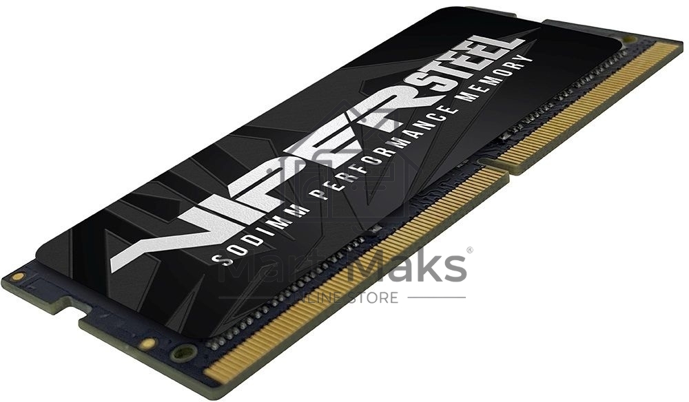 Оперативная память Patriot Steel Series, DDR4, 32GB (1x32 GB), 3200 MHz, CL22, радиатор, черный, SO-DIMM