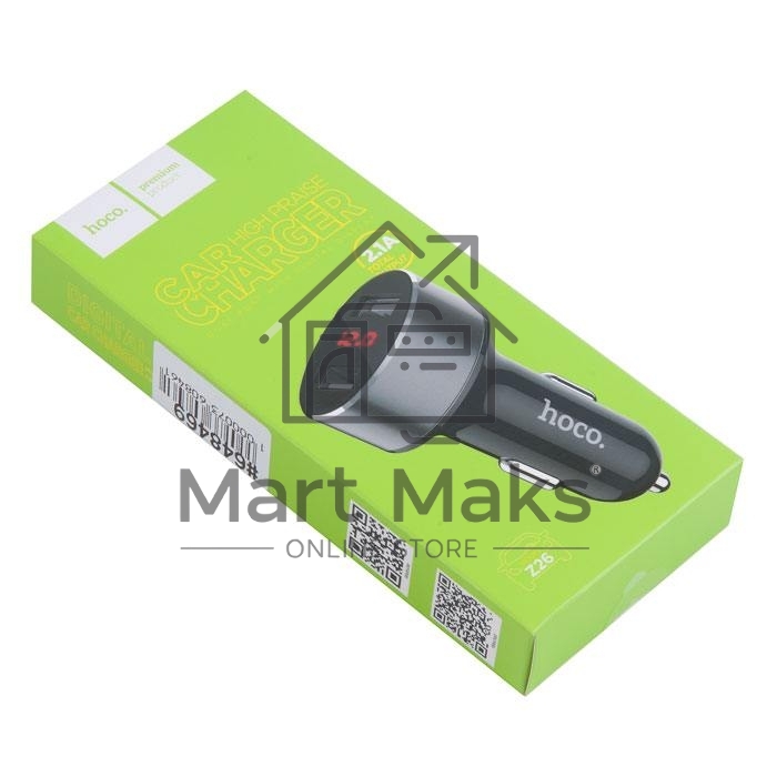 Авто ЗУ + LED дисплей/HOCO HC-76605 Z26/2 USB/Выход: 10.5W/черный