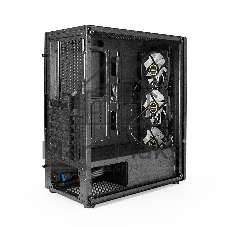 Компьютерный корпус Miditower ExeGate EVO-9205 (ATX, без БП, с окном, 1*USB+1*USB 3.0, аудио, 3 вент. 12см с RGb подсветкой)