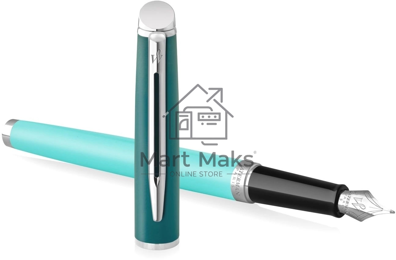 Ручка перьевая Waterman Hemisphere Colour Blocking (2190122) Green CT сталь нержавеющая F, подарочная коробка