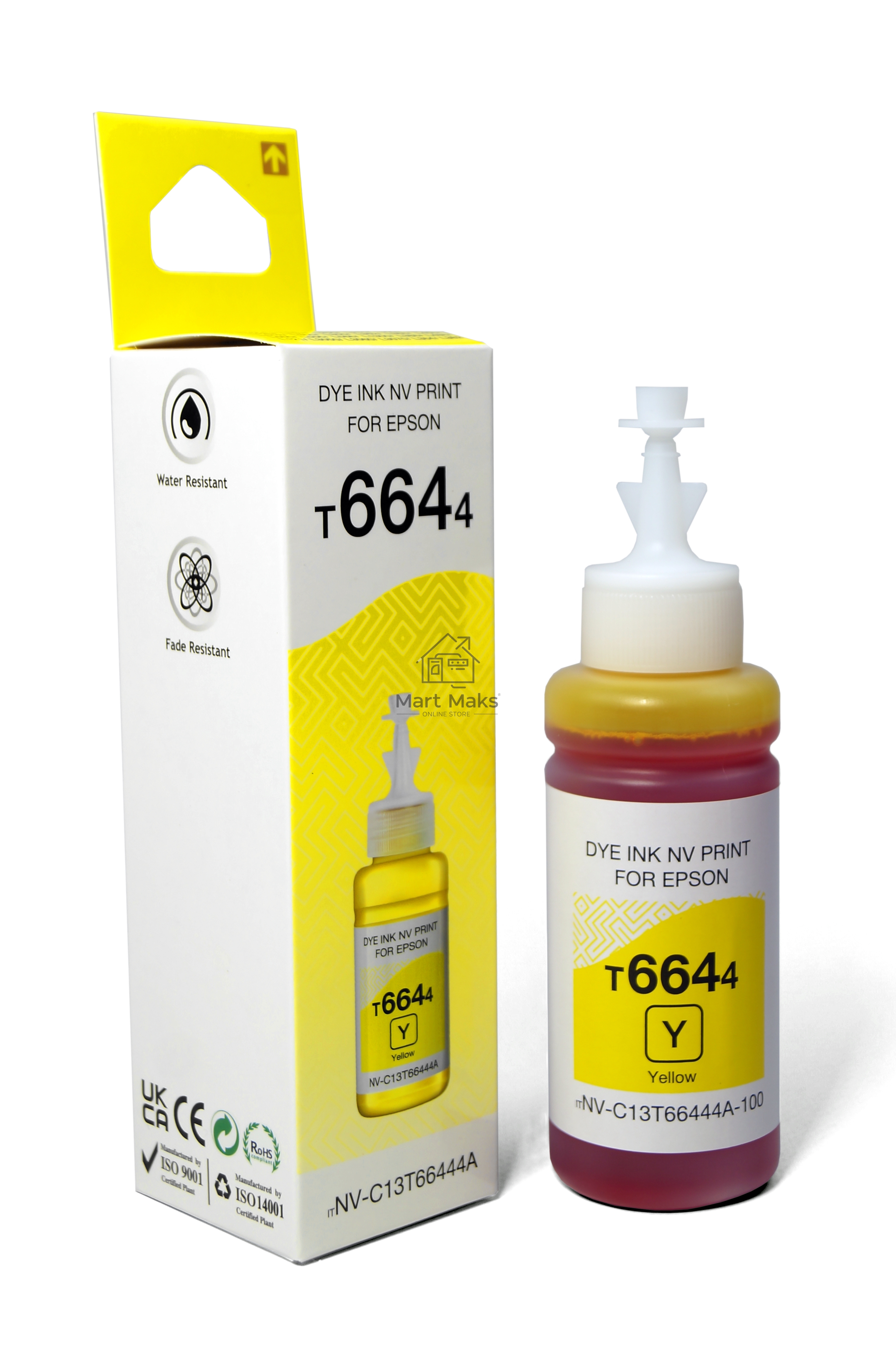 Чернила NVPrint T6644 (NV-C13T66444A) для аппаратов Epson (70 мл) Yellow совместимые