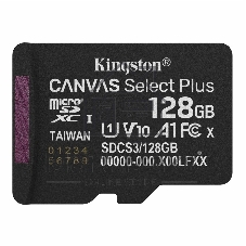 Флеш карта microSDXC 128Gb Kingston SDCS3/128GbSP Canvas Select Plus w/o adapter