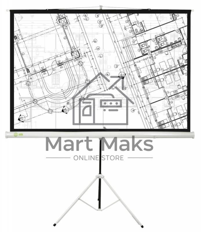 Экран Cactus 127x127см Triscreen CS-PST-127X127 1:1 напольный рулонный белый
