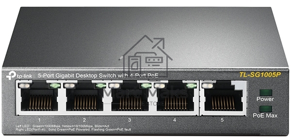 Коммутатор TP-Link SMBTL-SG1005P 5-портовый гигабитный настольный коммутатор с 4 портами PoE SMB 56W