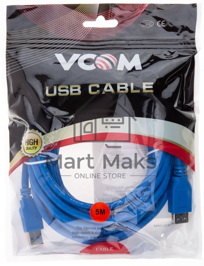 Кабель AM/AF USB3.0 5.0м VCOM удлинитель USB 3.0, VUS7065-5M