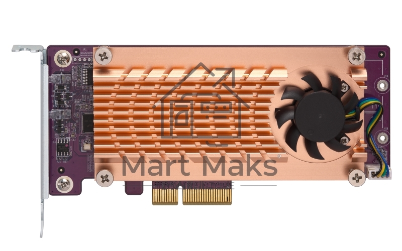 Плата расширения QNAP QM2-2S-220A Dual M.2 22110/2280 SATA SSD expansion card (PCIe Gen2 x2), Low-profile bracket pre-loaded, Low-profile flat and Full-height are bundled (shorter version to support TVS-x82/TS-x77 PCIe slot 2 & slot 3)