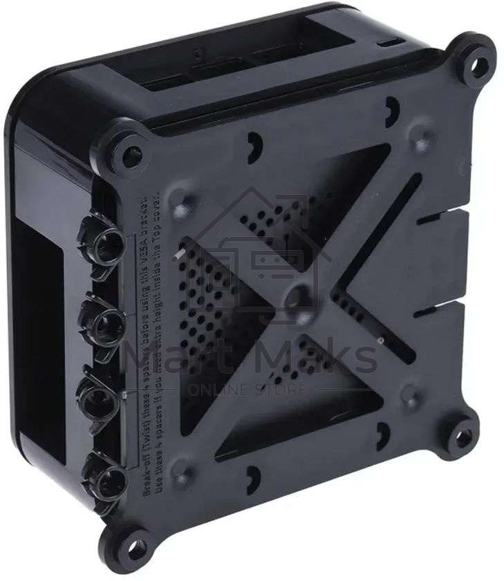 Корпус DesignSpark ABS Case для Raspberry Pi 3 B/B+, встроенное крепление VESA (100х100мм), цвет черный (136-0232)(136-0233)