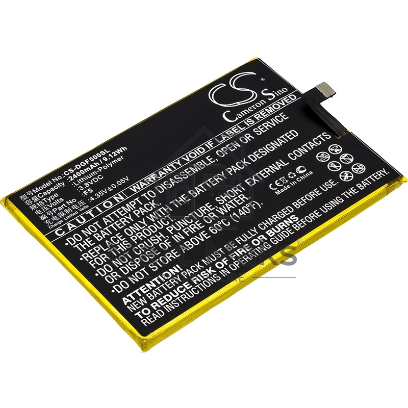 Аккумулятор CameronSino CS-DGF500SL Y200 для DOOGEE F5 3.8V / 2400mAh / 9.12Wh