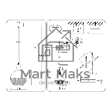 Светильник Ambrella light TR8502 WH/CP белый/медь E27 max 60W D200*1000