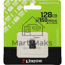 Флеш карта microSDXC 128Gb Kingston SDCS3/128GbSP Canvas Select Plus w/o adapter