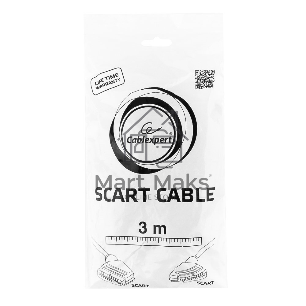 Кабель аудио/видео Gembird CCV-518, SCART / SCART, 21pin, 3м