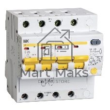 Выключатель автоматический дифференциального тока IEK MAD10-4-025-C-030 АД14 4Р 25А30мА IEK Выключатель автоматический дифференциального тока IEK MAD10-4-025-C-030 АД14 4Р 25А30мА IEK