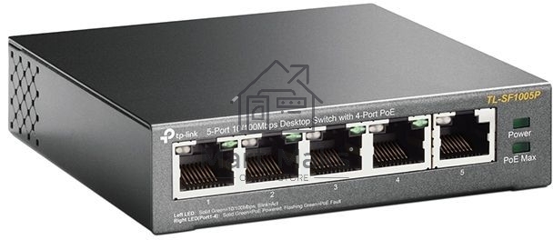 Коммутатор TP-Link SMB TL-SF1005P 5-портовый 10/100 Мбит/с настольный коммутатор с 4 портами PoE 