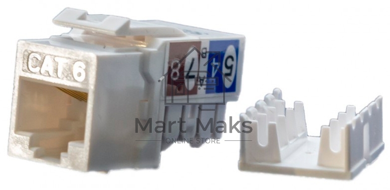 Вставка Keystone Jack Hyperline KJ9-8P8C-C6-90-WH RJ-45(8P8C), категория 6, белая
