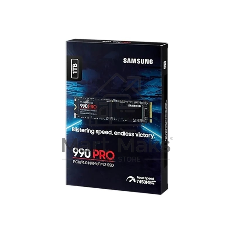 Накопитель SSD Samsung 990 PRO, 1000GB, PCIe 4.0 x4, M.2 2280, NVMe, R/W 7450/6900, с радиатором