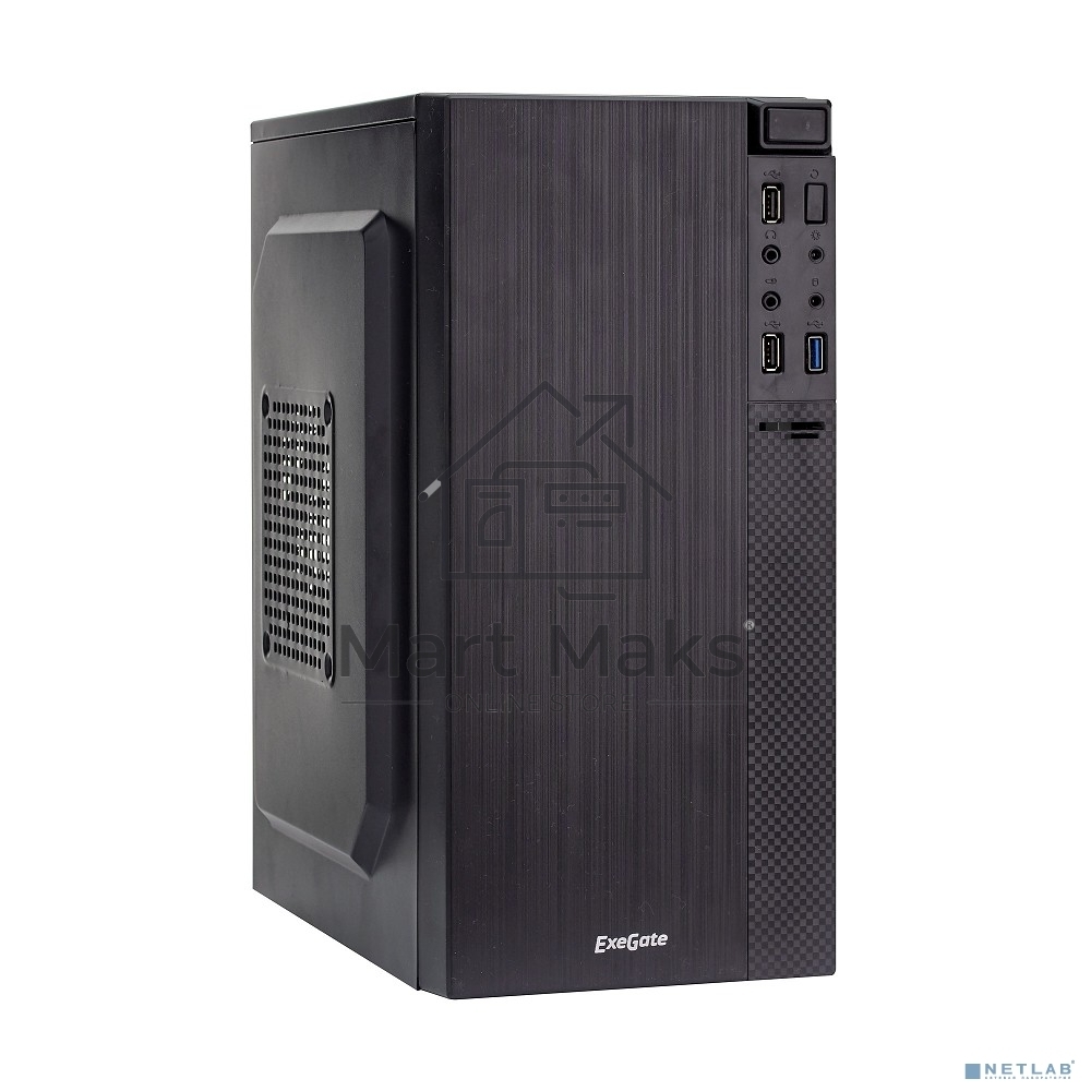 Компьютерный корпус Minitower Exegate BAA-104U Black, mATX, <AAA350, 80mm>, 2*USB+1*USB3.0, Audio