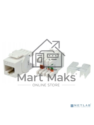 Вставка Keystone Jack RJ-45(8P8C) кат. 6 180град. KJ8-8P8C-C6-180-WH бел. Hyperline 426189