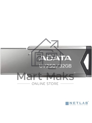 Флешка USB ADATA UV250 (AUV250-32G-RBK), 32Gb, USB 2.0, R/W 25/10, серебристый