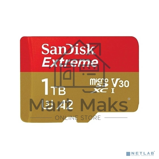 Флеш карта microSDXC SanDis 1024GBEXTREME Class 10, UHS-I, W130, R 190 МБ/с, без адаптера на SD