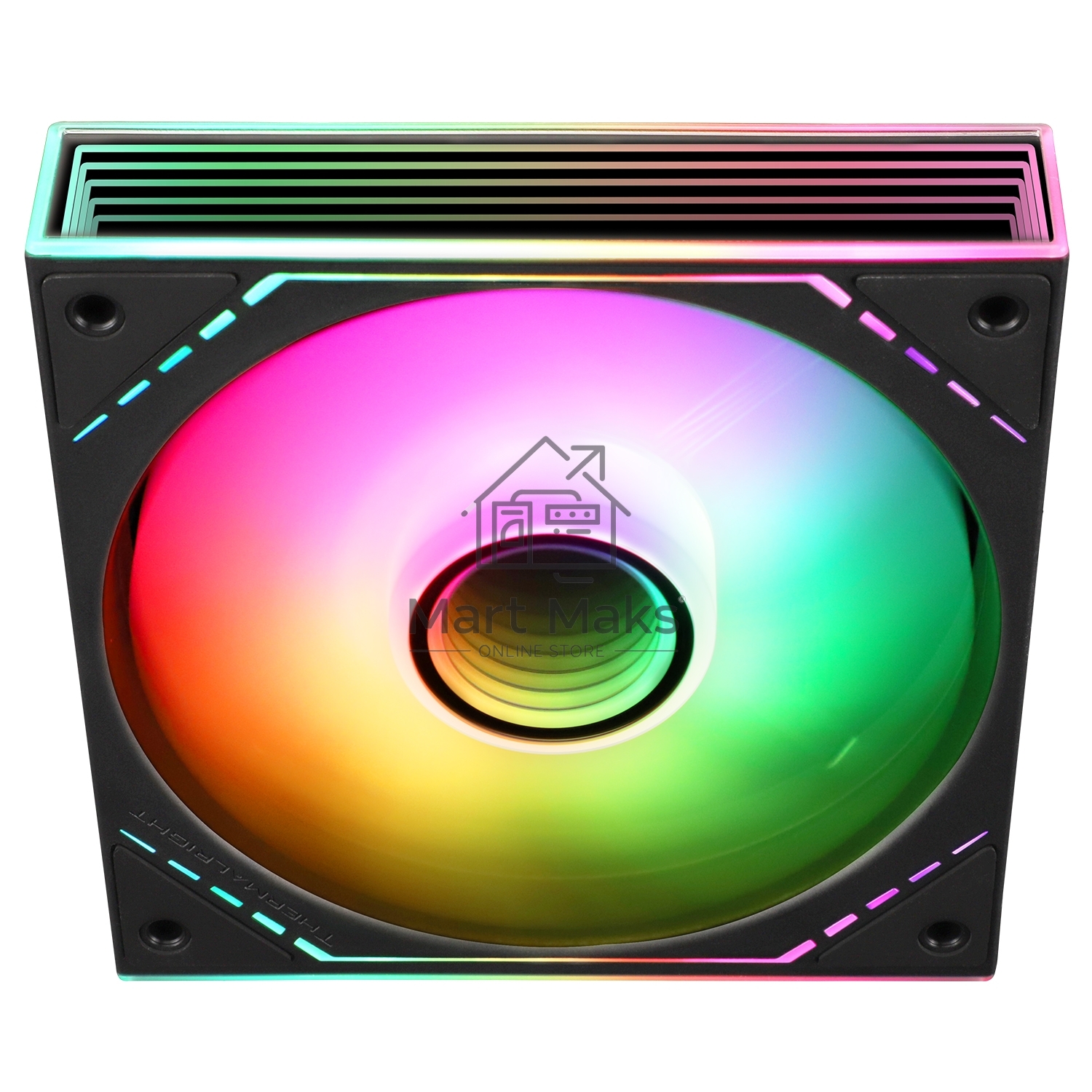 Кулер для корпуса Thermalright TL-M12-S (120x124x25mm, 4-pin PWM, ARGB, 47.6CFM, 23.2dBA, 1500RPM, Black)
