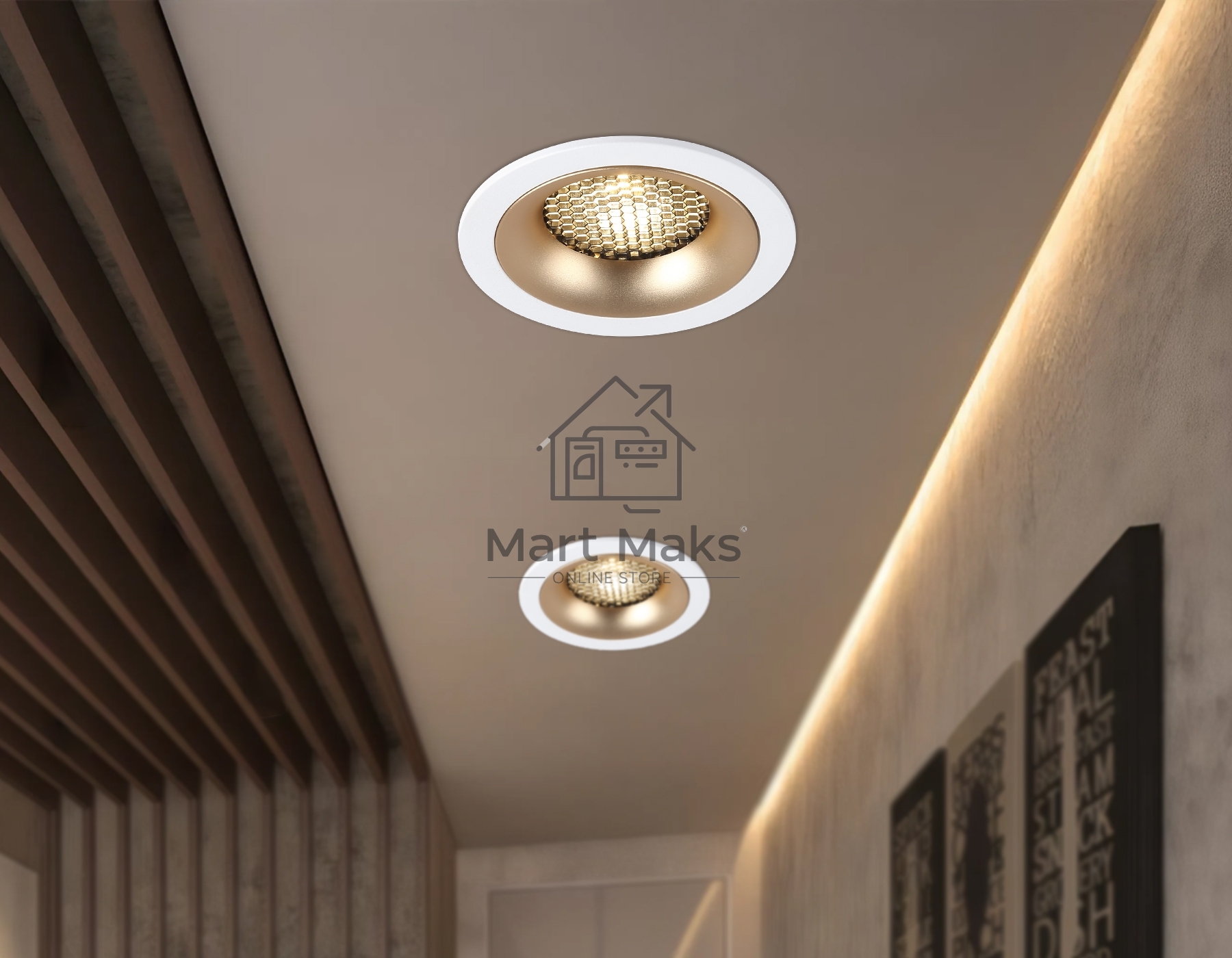 Светильник встраиваемый Ambrella light TN102723 WH/GD белый/золото GU5.3 92*92*23