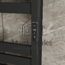 Полотенцесушитель дизайнерский электрический BAU Elite Elegant Black 80х45, подключение справа, черн