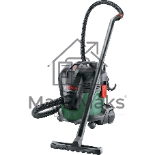 Строительный пылесос Bosch UniversalVac15 зеленый, 1000 Вт, уборка сухая/влажная, пылесборник контейнер, 15 л