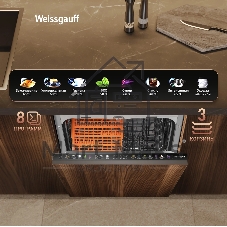 Встраиваемая посудомоечная машина Weissgauff BDW 4538 Touch Inverter Autoopen Timer Floor